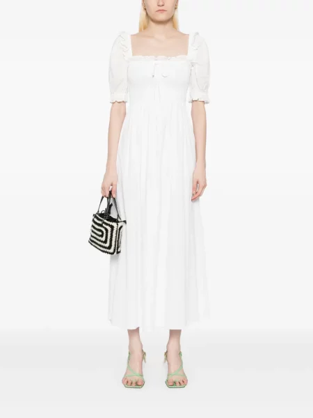 Rochie midi Hill House Home până la genunchi de costum alb