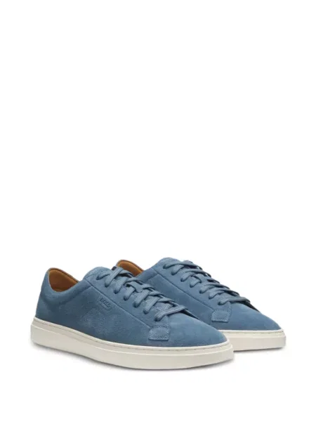 Sneakerși Boss din piele de căprioară albastru