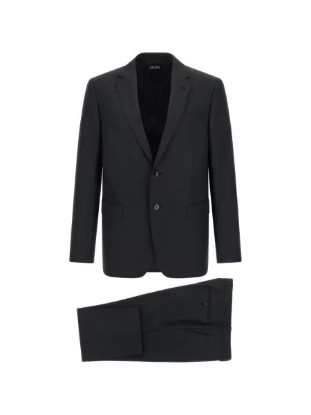 Costum Zegna cu rever albastru