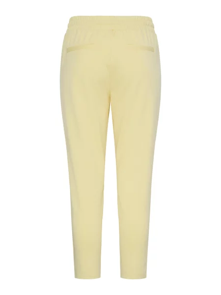 ICHI Pantaloni cutați KATE pastel galben