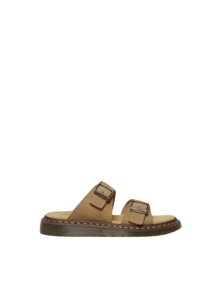 Klapki Dr. Martens zamszowe beżowe