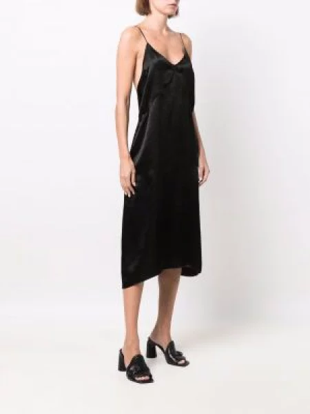 Satynowa sukienka midi Dsquared2 do kolan garniturowa czarna