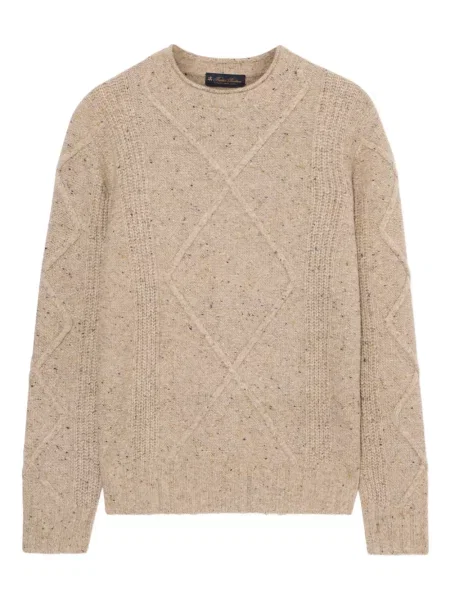 Pulover Brooks Brothers cu decolteu rotund cu nervuri