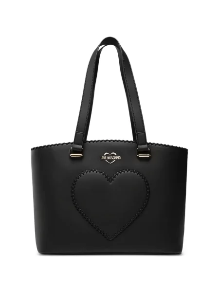 Geantă shopper Love Moschino cu motiv cu inimi negru