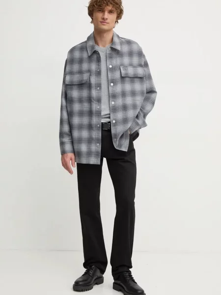 Pepe Jeans Pulover s primesjo volne NEW ANDRE V NECK siva