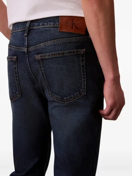 Дънки Calvin Klein с автограф синьо