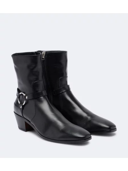 Cizme scurte Tom Ford din piele negru
