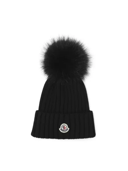 Czapka Moncler wełniana czarna