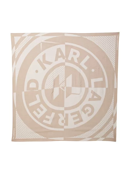 Karl Lagerfeld chusta z dodatkiem jedwabiu K/CIRCLE beżowa
