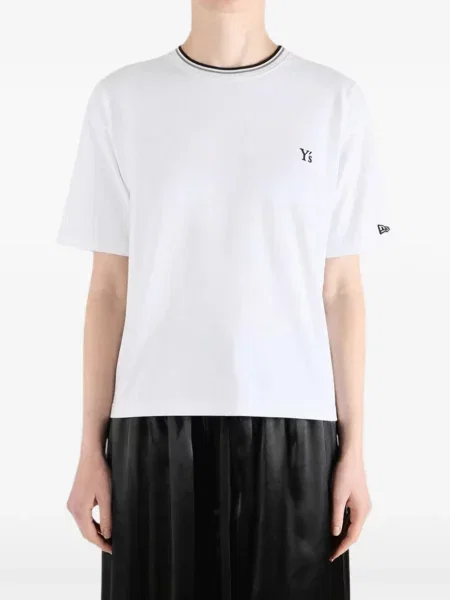 Tricou Y's cu broderie alb