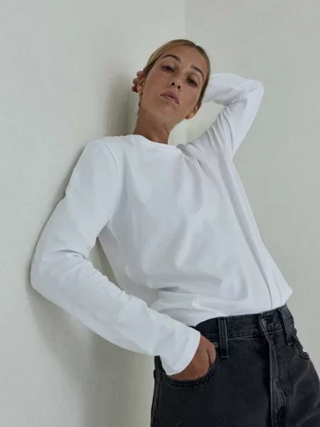 Majica z dolgimi rokavi MUUV. bela