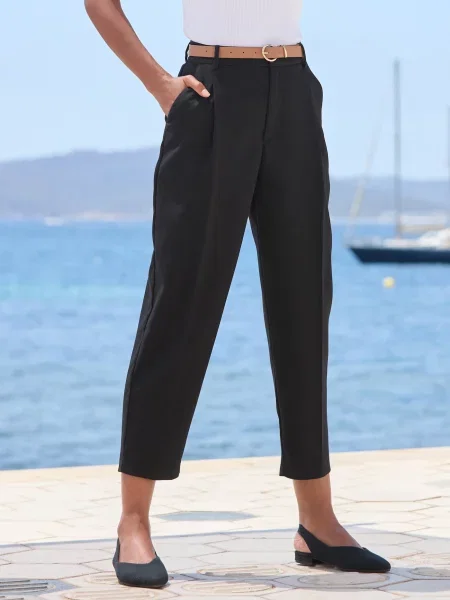 LASCANA Pantaloni cutați negru