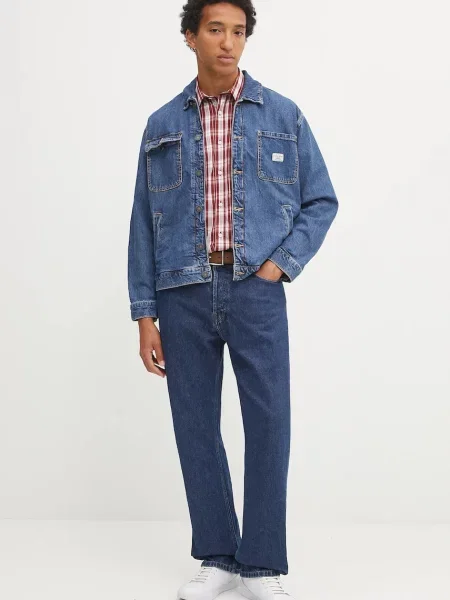 Сорочка Guess Jeans regular класичний комір бордовий