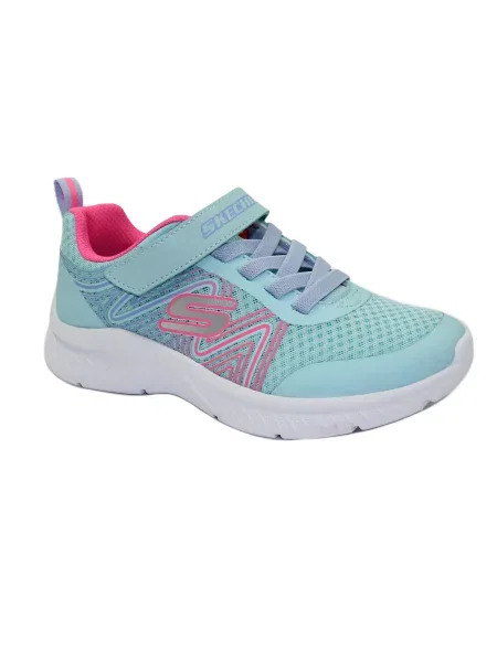 Buty Skechers Dziecięce Sportowe Niebiesko Turkusowo Różowe niebieskie