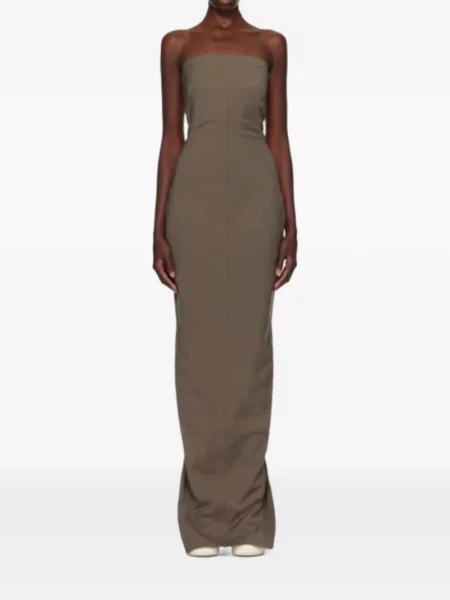 Rochie maxi Rick Owens fără bretele gri