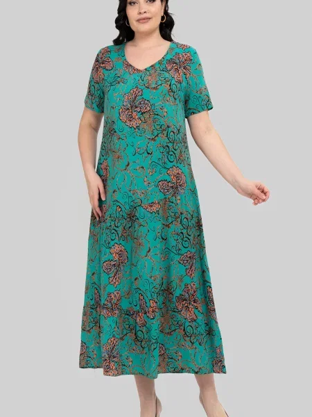 Сукня міді All Posa віскоза/модал зелений