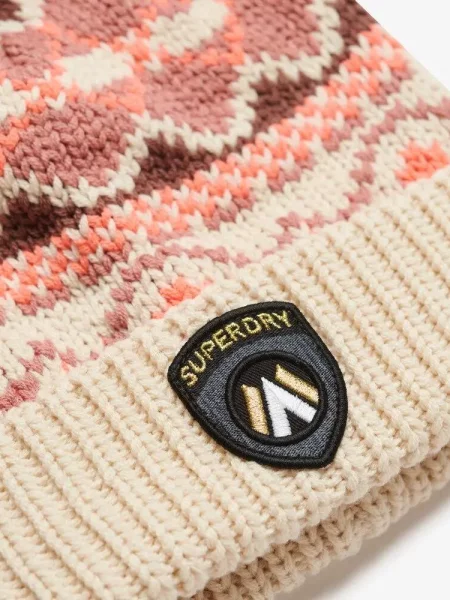 Superdry Dziany beanie Apres Ski z recyklowanego – Nutmeg Spice brązowa