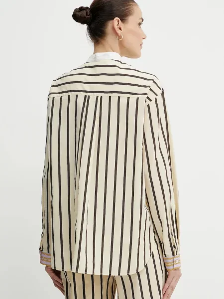 Сорочка Forte Forte relaxed зі стійкою my shirt бежевий