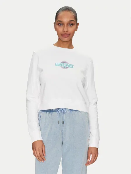 Guess Jeans bluza z aplikacją biały