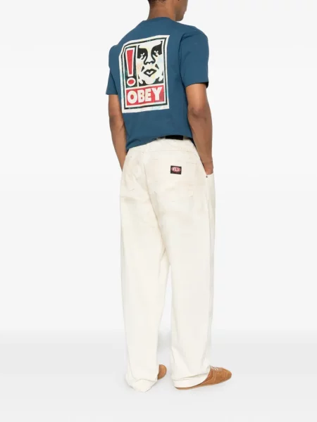 Tricou Obey cu decolteu rotund albastru