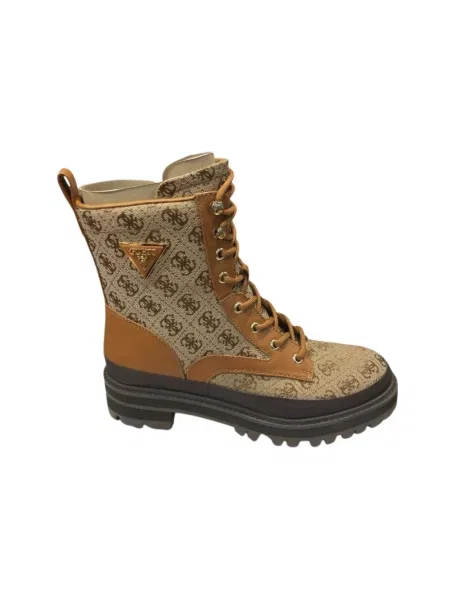 Buty do kostki Guess skórzane brązowe