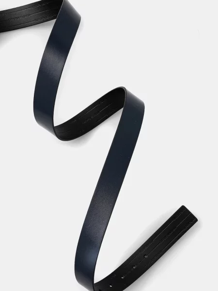 Pasek Emporio Armani skórzany dwustronny czarny