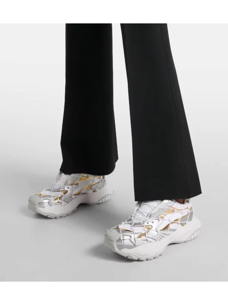 Sneakerși Versace din piele argintiu