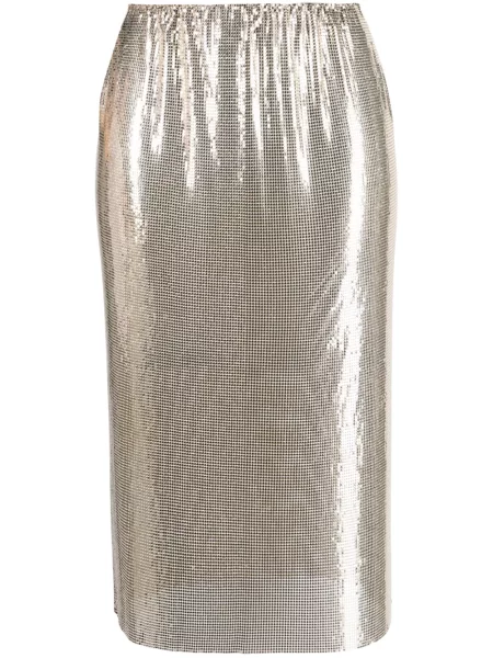 Midi fustă midi Sportmax cu paiete auriu