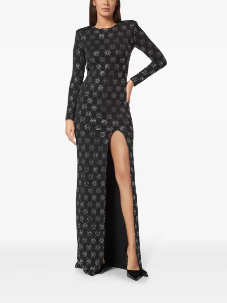 Rochie maxi Philipp Plein lungă de costum negru