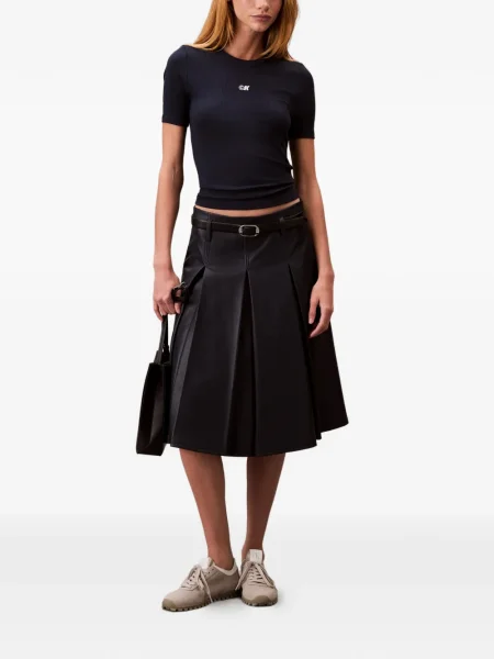 Tricou Calvin Klein cu autograf albastru