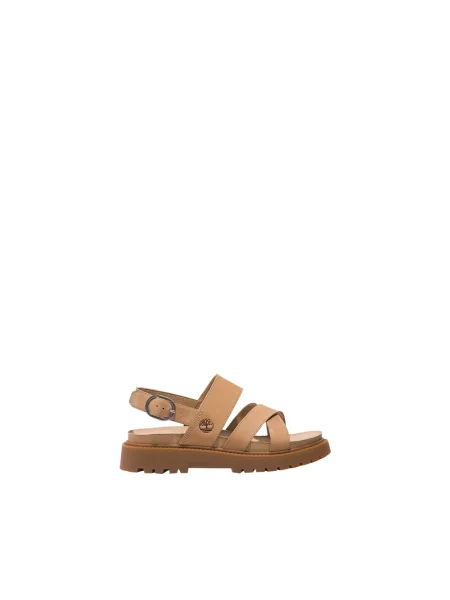 Timberland Obuwie Kobieta 39 EU Skórzane Sandały z Krzyżującymi Paskami beżowy