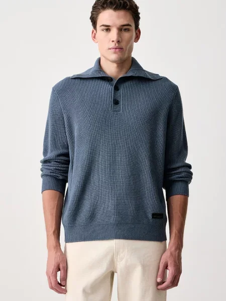 Trussardi sweter z wełną niebieski
