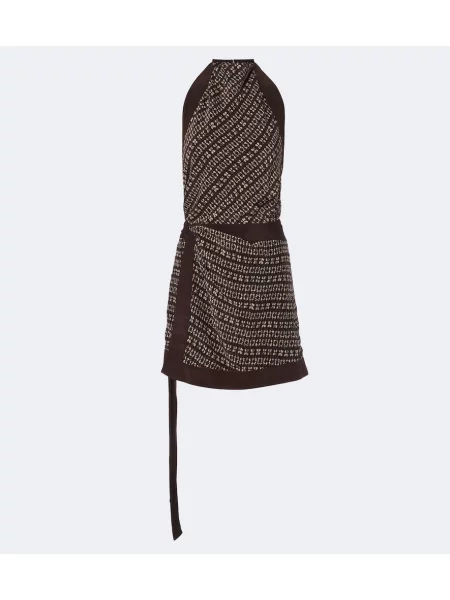 Rochie Sir cu imagine cu spatele deschis maro