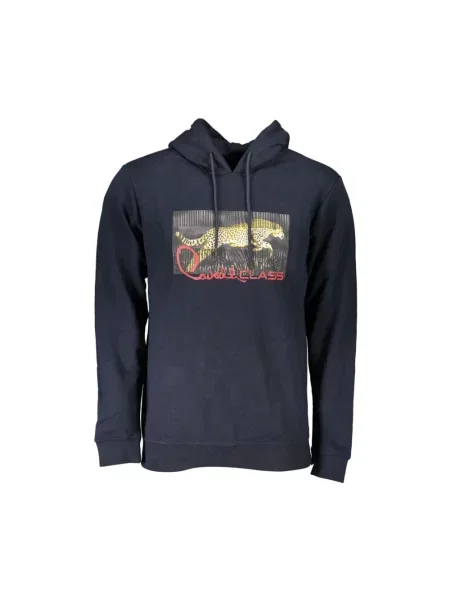 Bluza z kapturem Cavalli Class z kapturem niebieska