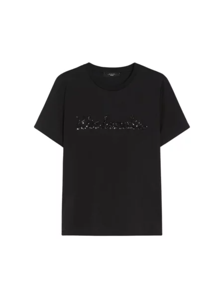 Weekend Max Mara T-Shirt Vello Z Cekinami schwarz czarna