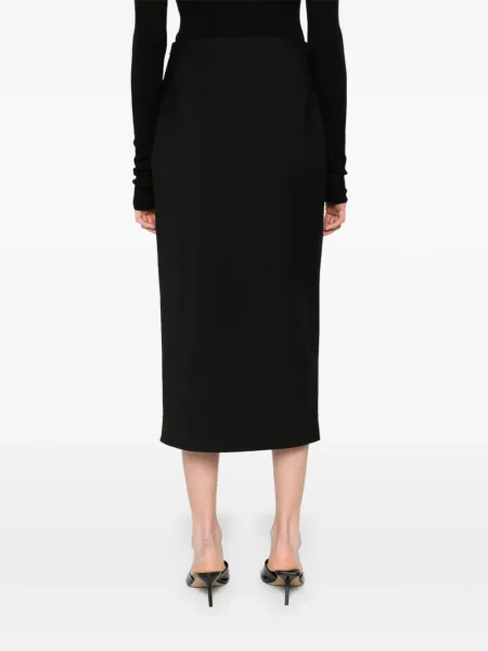 Fustă midi Sandro până la genunchi negru