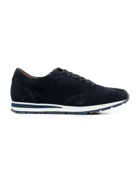 Sneakersy Hackett zamszowe z logo niebieskie