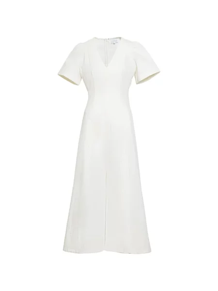 Sukienka midi Tanya Taylor z dekoltem w serek biała