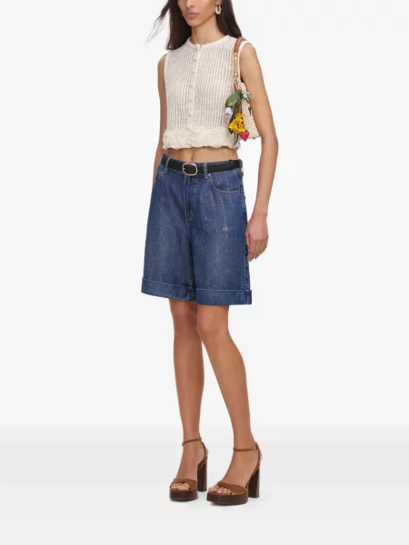 Top Self-portrait cu model floral cu aplicații