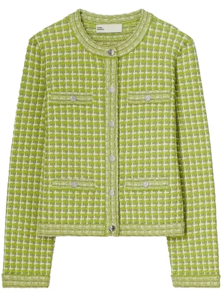 Cardigan Tory Burch din jacard verde
