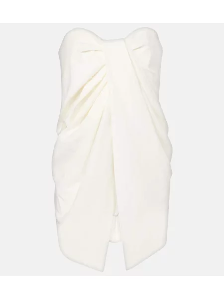 Lniany top Tove drapowany biały