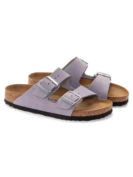 Klapki Birkenstock skórzane fioletowe
