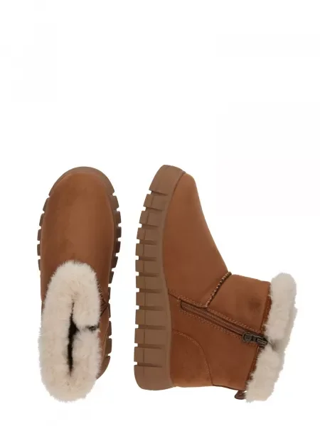 TOM TAILOR Botine crem / coniac maro