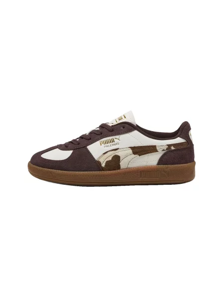 Sneakerși Puma din piele cu imprimeu animal print alb