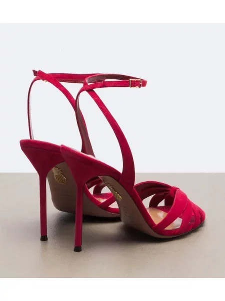 Sandale Aquazzura din piele de căprioară roșu