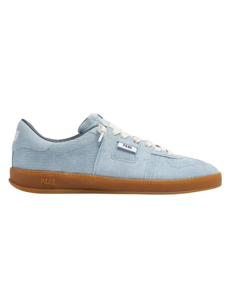 Sneakersy P448 sztruksowe niebieskie