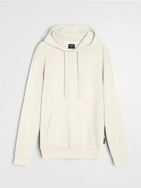 Sinsay Bluza hoodie basic kremowy
