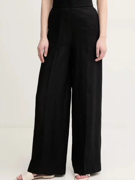 Lanene hlače United Colors of Benetton črna