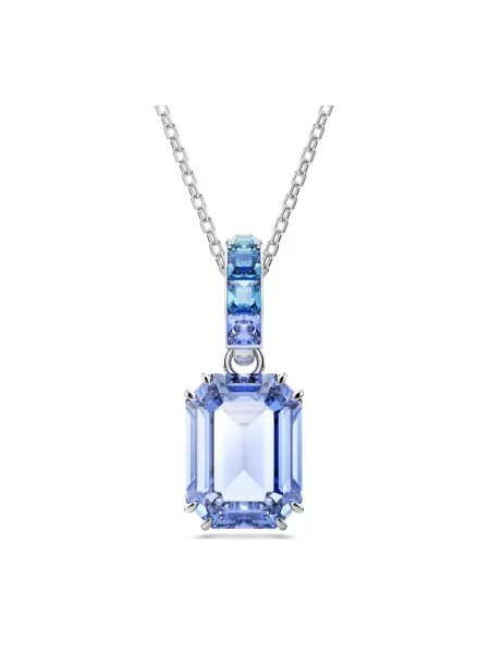 Lniany naszyjnik Swarovski szary