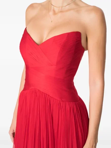 Rochie maxi M.marquise de mătase roșu